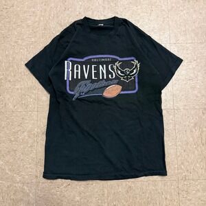 VTG 90s Baltimore Ravens NFL Football Single Stitch Tee Black - Mens M